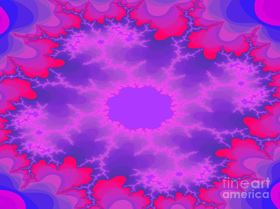 Pink and Purple Flower Burst Digital Art by Corinne Elizabeth Cowherd