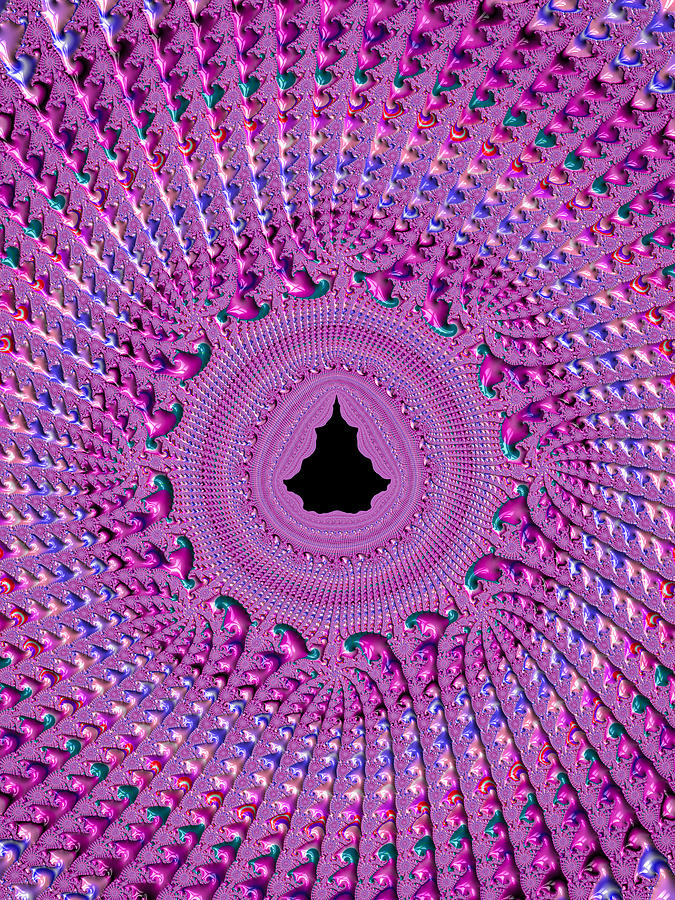 Pink and purple fractal crochet ornaments Digital Art by Matthias Hauser