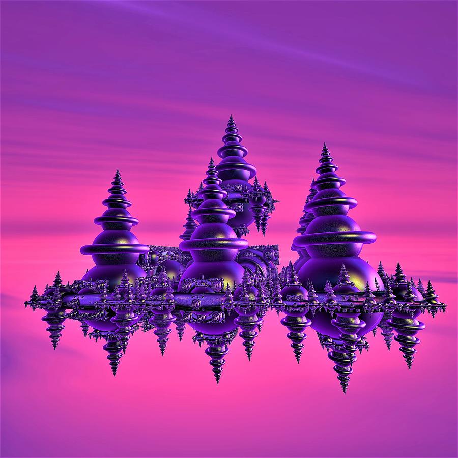Pink and Purple Invasion Digital Art by Yolanda Caporn