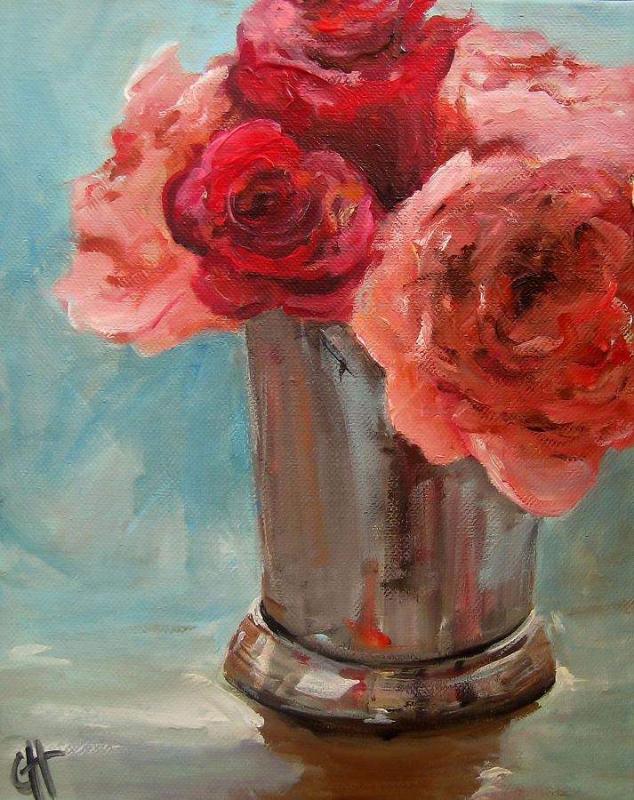 Pink and Red Roses Painting by Cari Humphry Pink and Red Roses Painting by Cari Humphry
