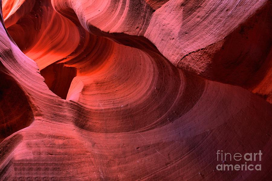 Slot Canyon Photograph - Pink And Red Sandstone Textures by Adam Jewell