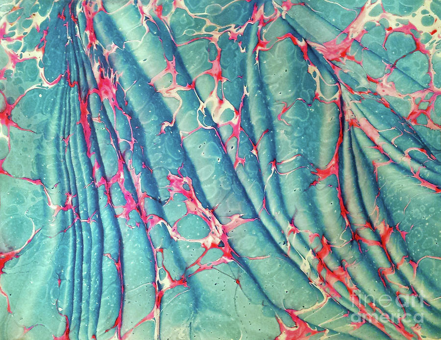 Pink and Turquoise Spanish Wave Painting by Daniela Easter