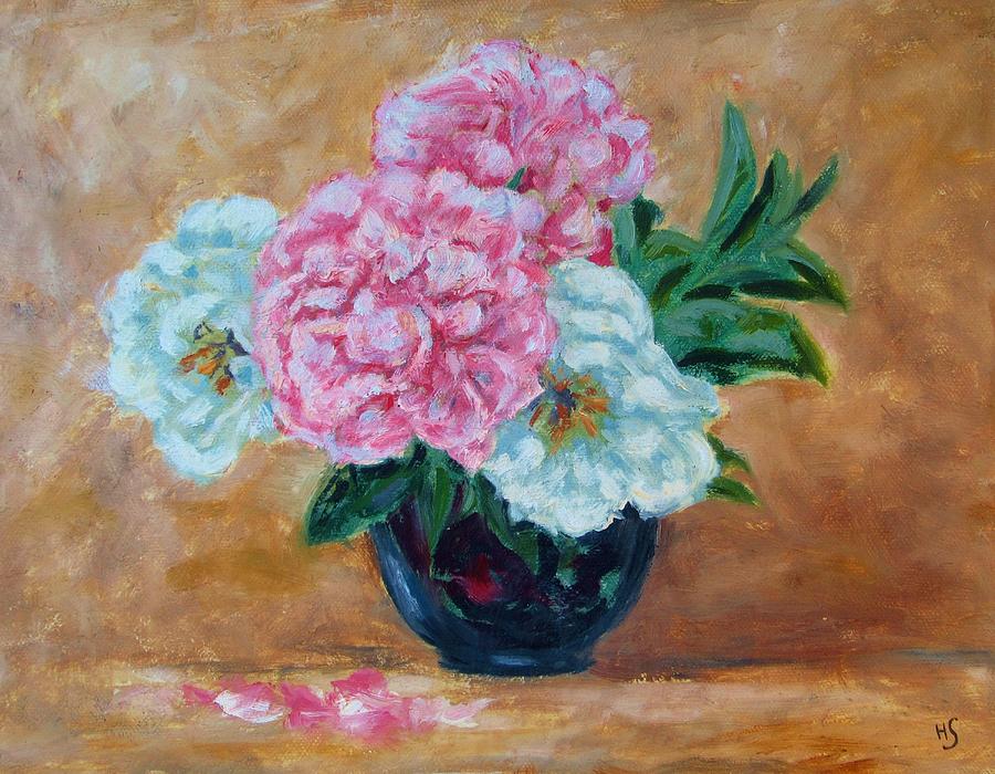 Pink And White Peonies Painting