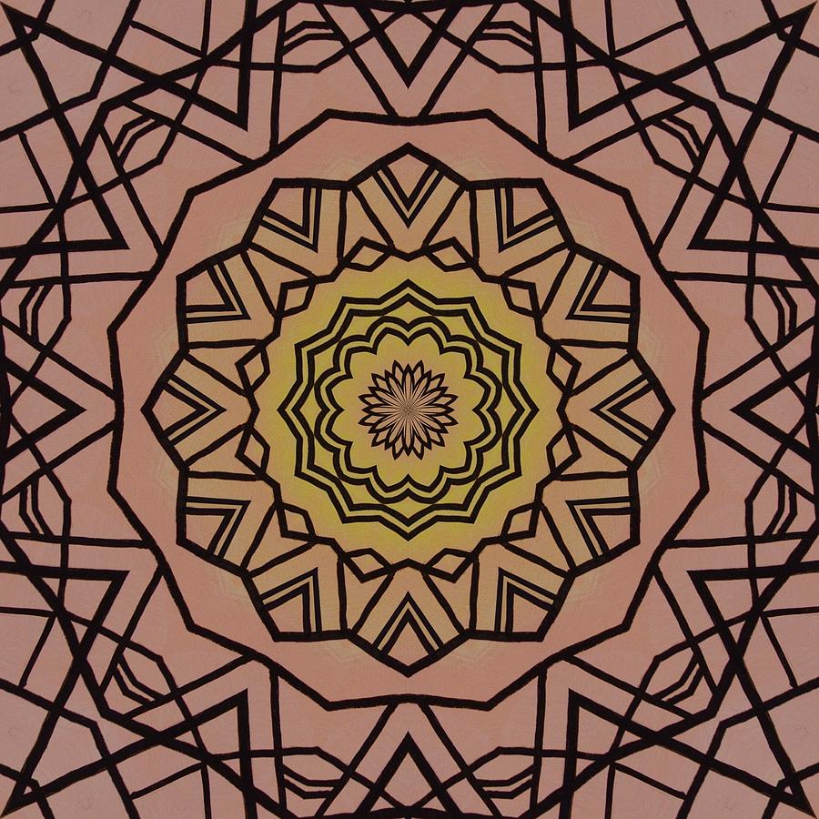 Pink and Yellow Kaleidoscope 1 Digital Art by Lori Kingston
