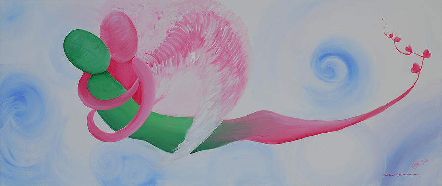 Pink Angel Painting - Pink Angel Of Unconditional Love by Catt Kyriacou