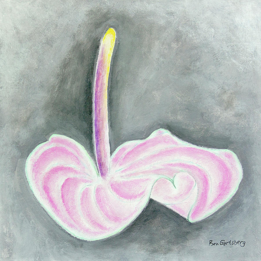 Pink Anthurium Painting by Ben and Raisa Gertsberg
