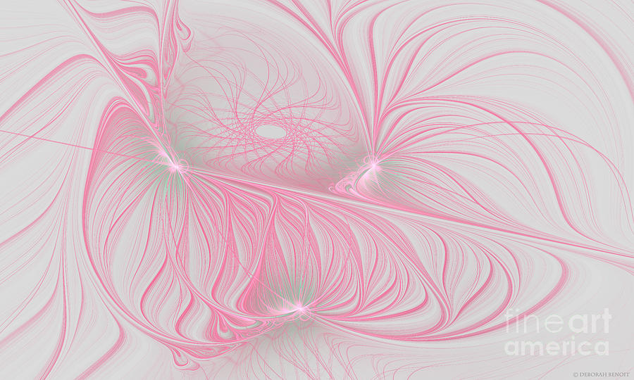 Fractal Digital Art - Pink Anyone by Deborah Benoit
