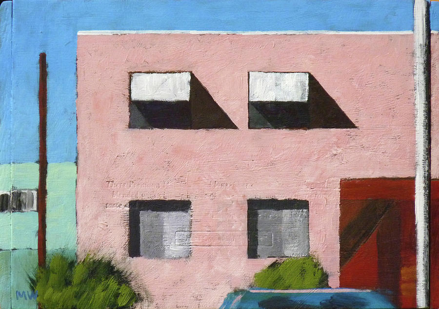 Pink Apartments Painting by Michael Ward