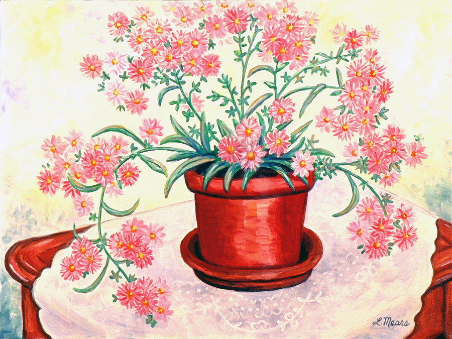 Flower Painting - Pink Asters by Linda Mears