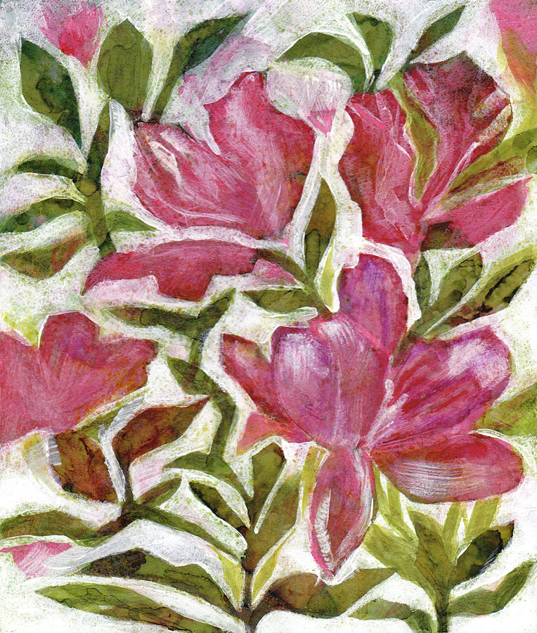 Pink Azaleas Painting by Julie Maas