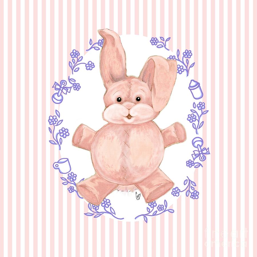 Pink Baby Bunny Digital Art by Cindy Garber Iverson
