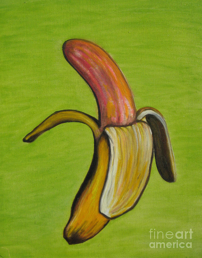 Banana Painting - Pink Banana by John Pasdach