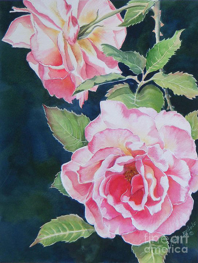 Pink Beauties  SOLD  original Painting by Sandy Brindle