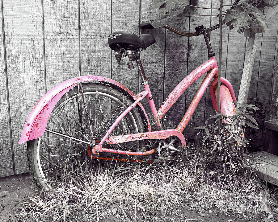 Pink Bicycle Photograph by Jerry Cowart