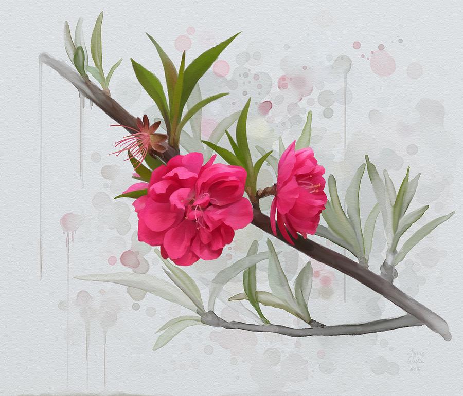 Hot Pink Blossom Painting by Ivana Westin