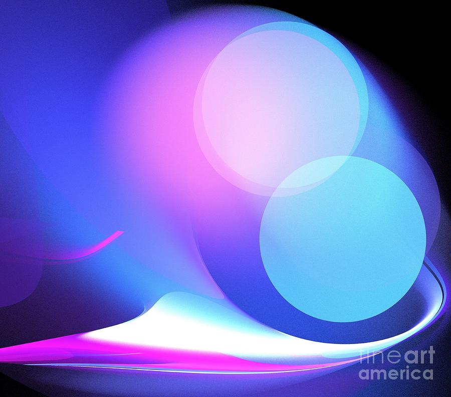 Summer Digital Art - Pink Blue Curve by Kim Sy Ok