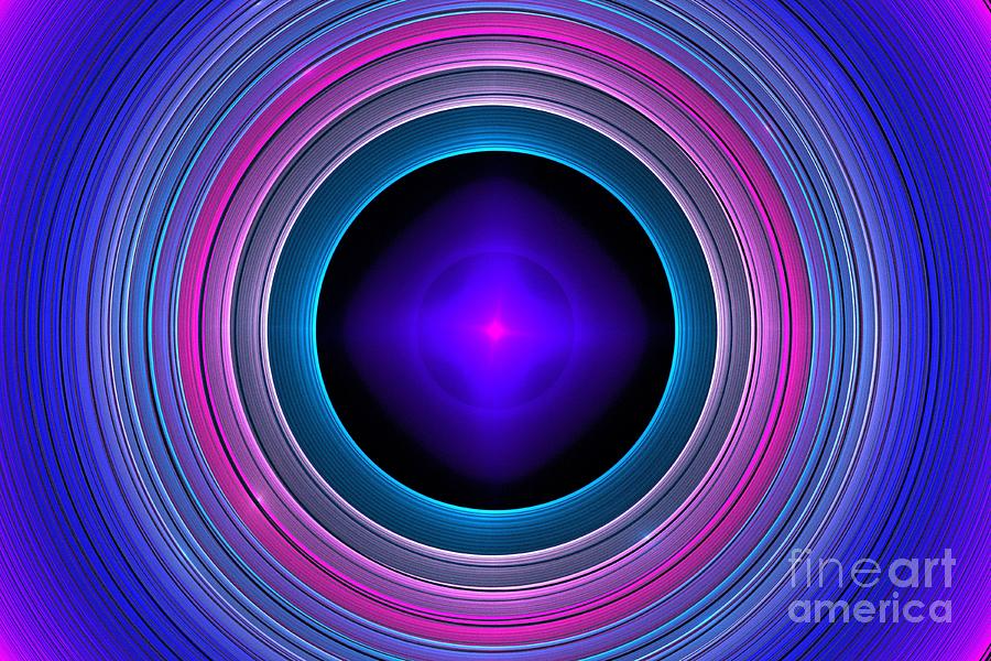 Abstract Photograph - Pink Blue Rings by Kim Sy Ok