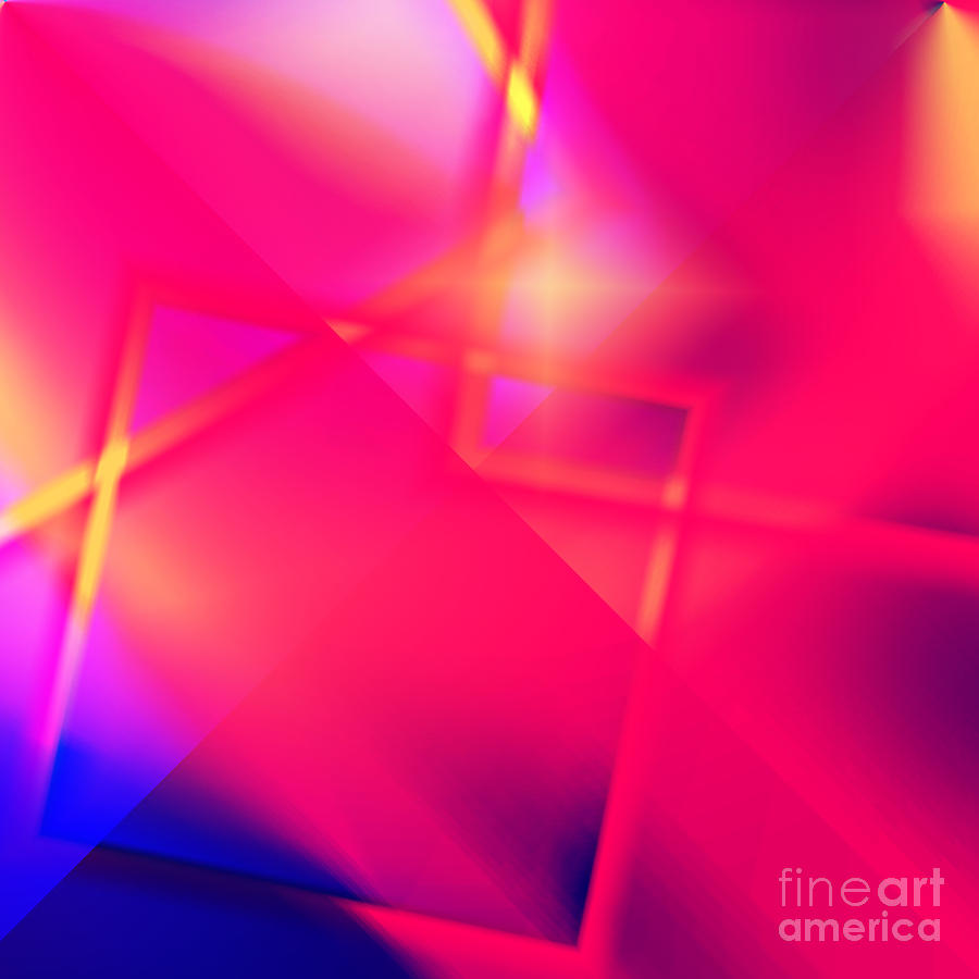 Pink Blue Shiny Abstract Digital Art by Susan Stevenson