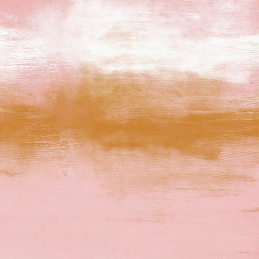 Pink Blush Landscape- Abstract Art by Linda Woods Painting by Linda Woods