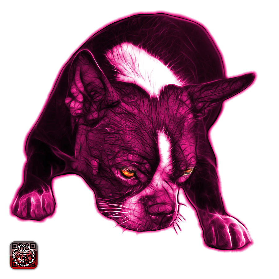 Pink Boston Terrier Art - 8384 - WB Mixed Media by James Ahn