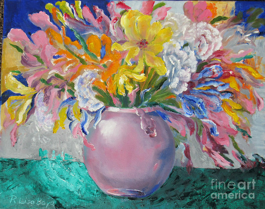 Pink Bowl Painting by Lisa Boyd