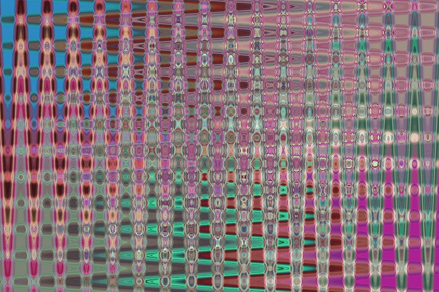 Pink Brown Blue Geometric Abstract Digital Art by Jenny Rainbow