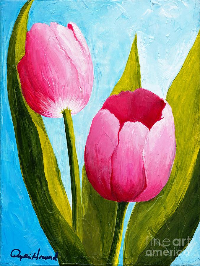 Pink Bubblegum Tulip II Painting by Phyllis Howard
