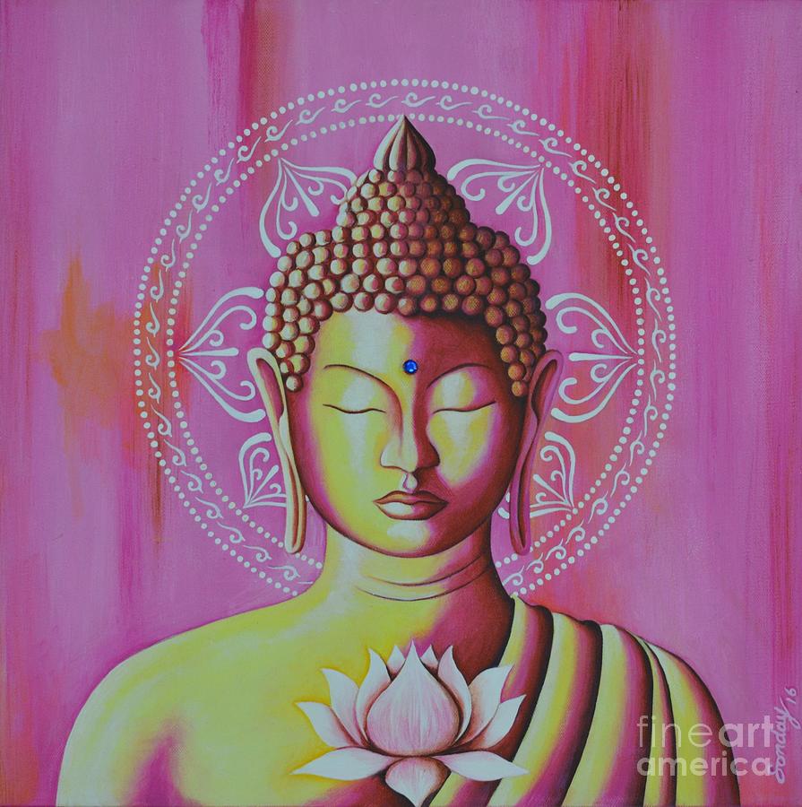 Pink Buddha Painting by Joseph Sonday