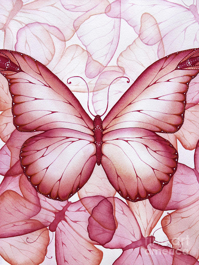 Butterfly Painting - Pink Butterflies by Christina Meeusen