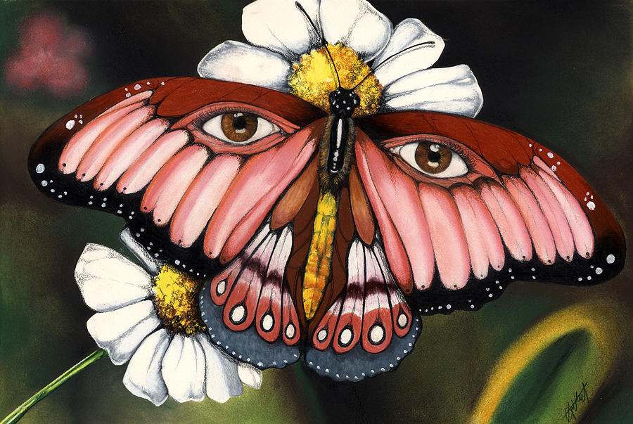 Pink Butterfly Mixed Media by Anthony Burks Sr