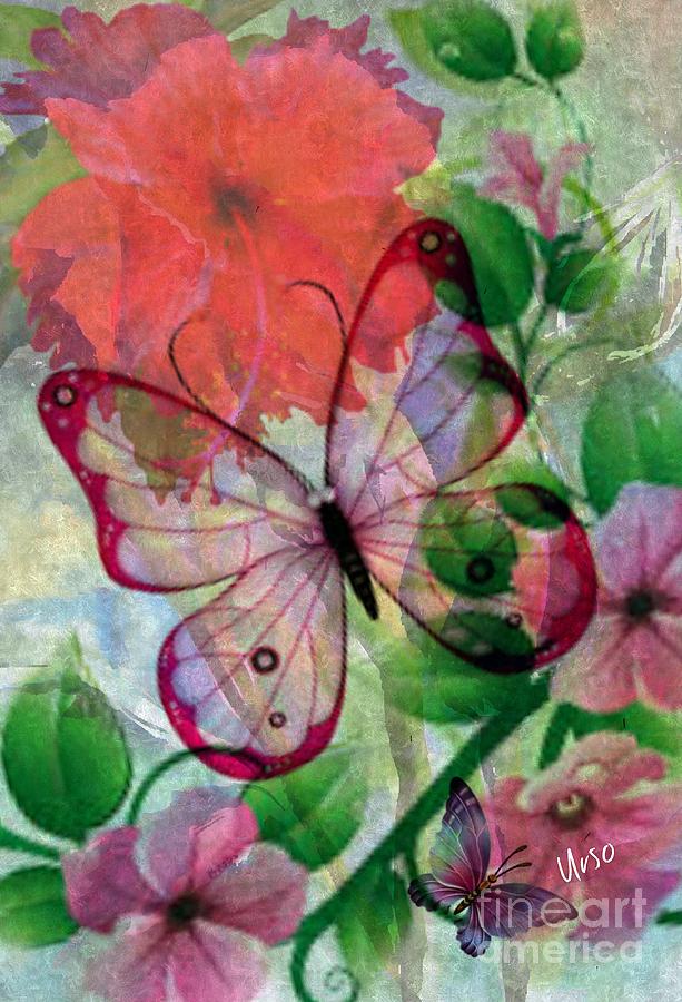 Pink Butterfly Digital Art by Maria Urso