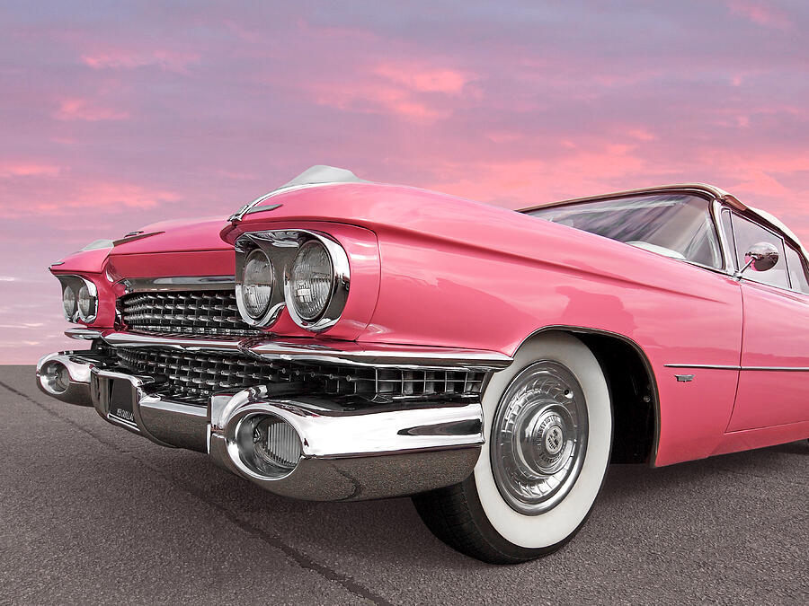 Cadillac Photograph - Pink Cadillac Sunset by Gill Billington.