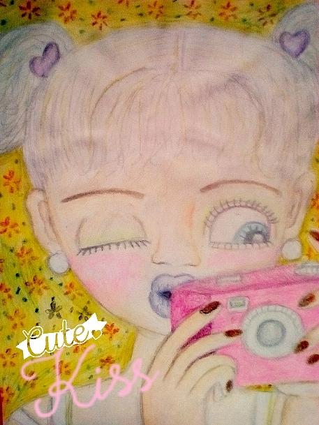 Celebrity Drawing - Pink Camera by Sunshine Amos