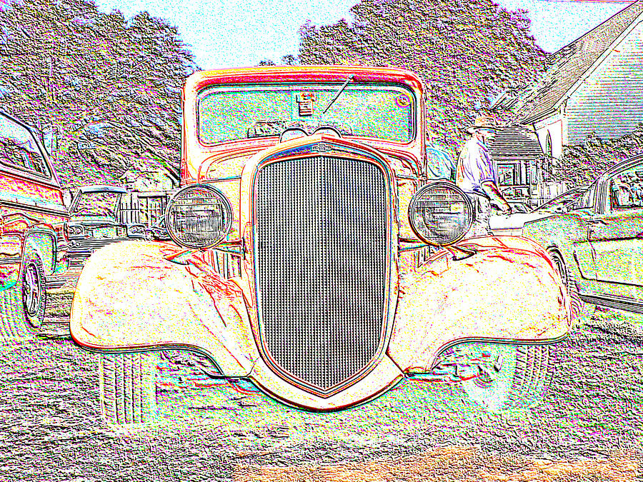 Pink Chevy Pickup  Digital Art by Kathy K McClellan
