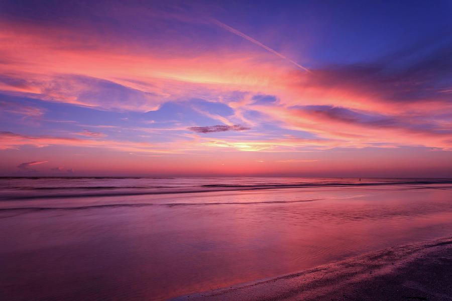 Pink Sky And Ocean Photograph