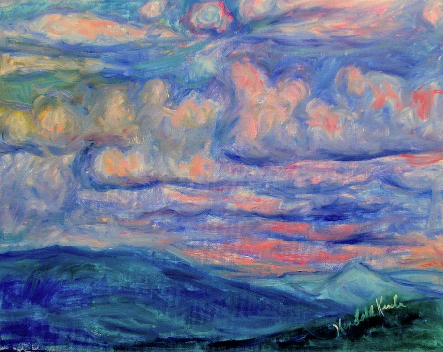 Mountain Painting - Pink Clouds Stage One by Kendall Kessler