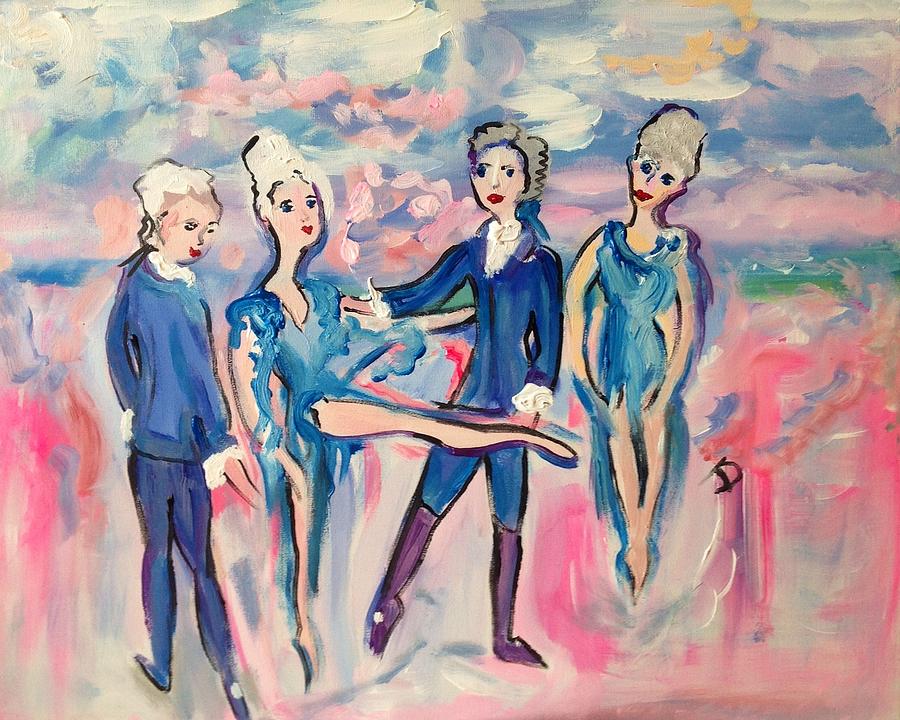 Pink clouds the ballet  Painting by Judith Desrosiers