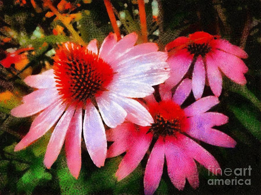 Pink Coneflowers - Think Pink  Photograph by Janine Riley