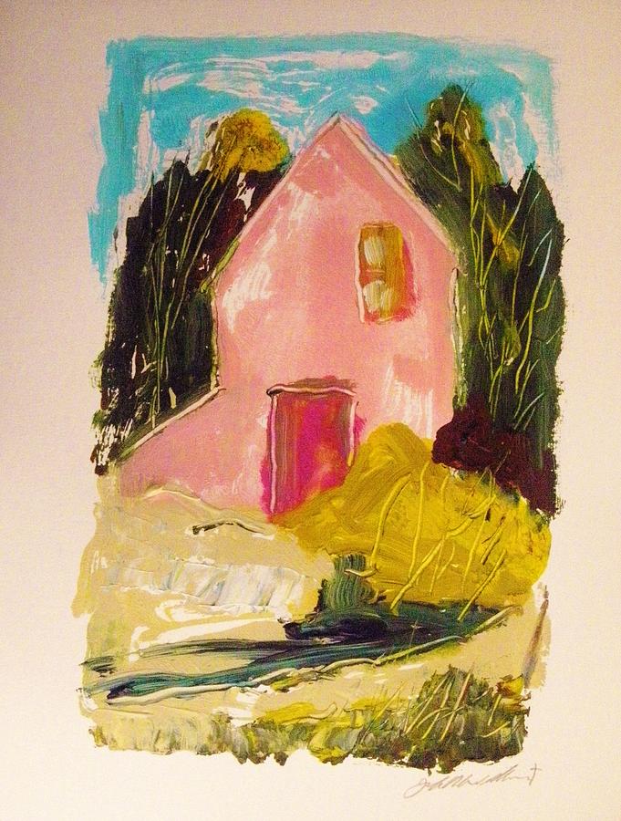 Pink Country House Painting by John Williams
