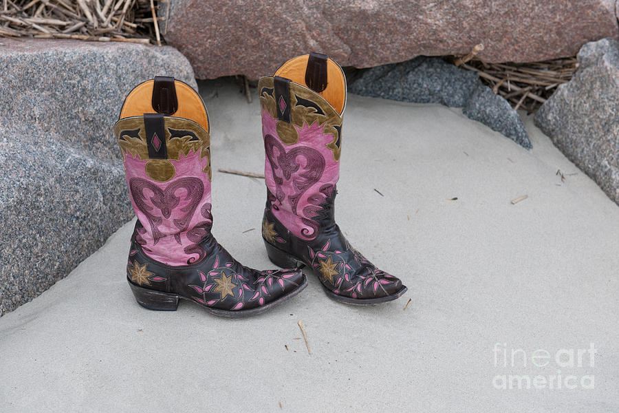 Pink Cowgirl Boots Photograph