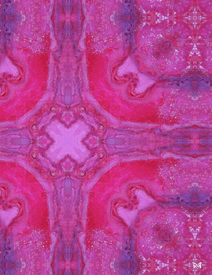 Pink Cross Mixed Media by Maria Watt