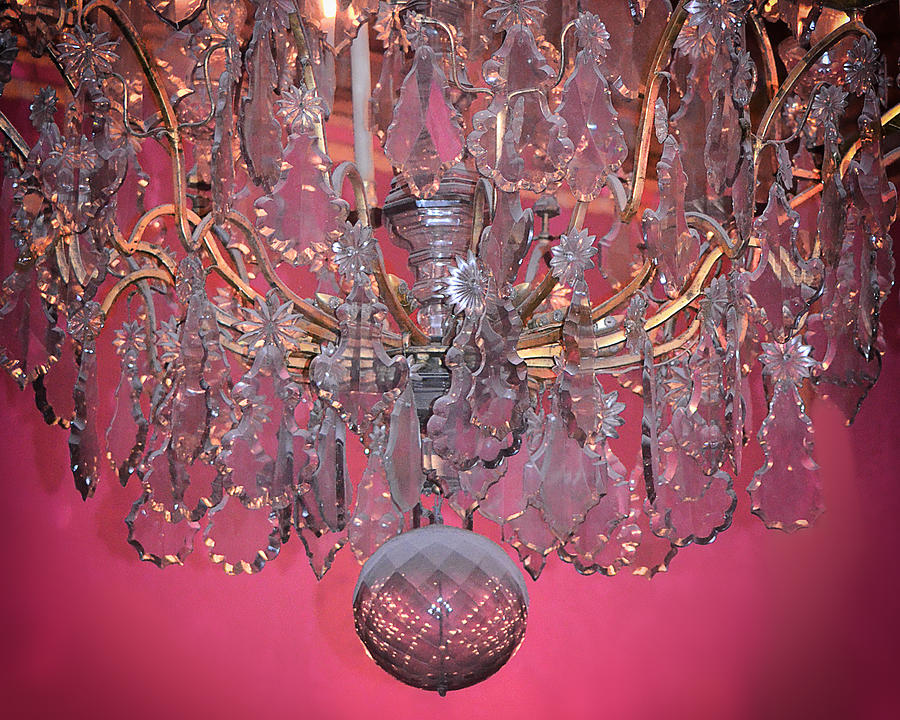 Pink Crystal Chandelier at Versailles in Paris Photograph by Lynn Langmade  - Fine Art America