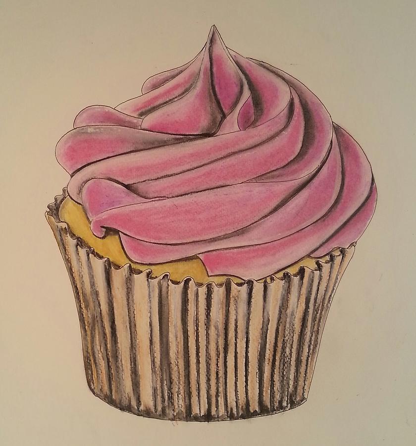 Pink Cupcake Painting by Jon Swart - Fine Art America