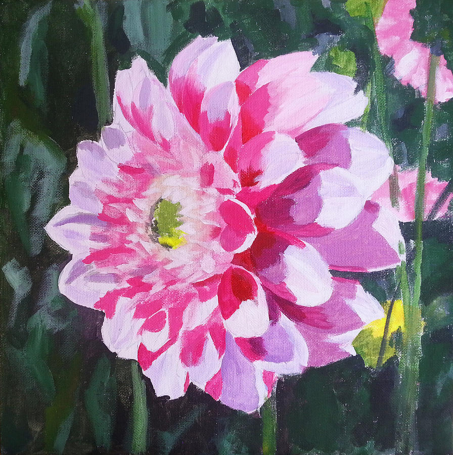 Dahlia Painting - Pink dahlia by Angelina Sofronova