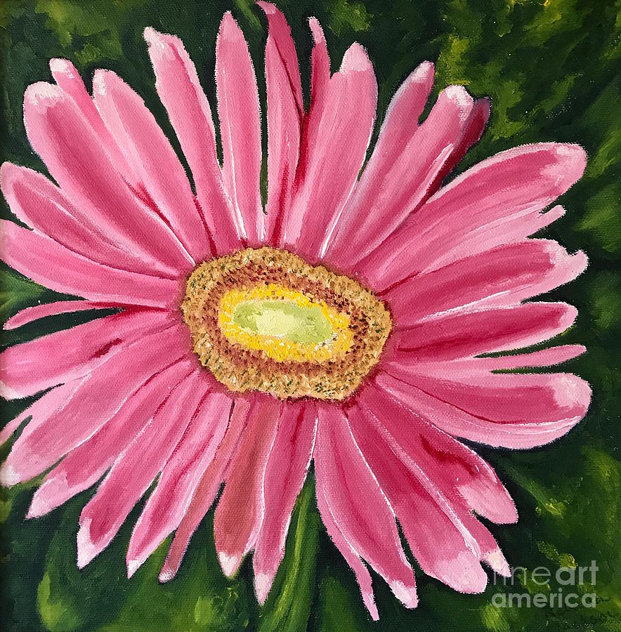 Pink daisy Painting by Rebecca Jackson - Fine Art America