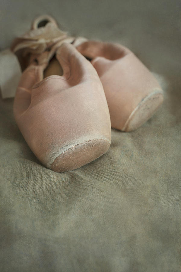 Vintage Photograph - Pink dance shoes by Jaroslaw Blaminsky