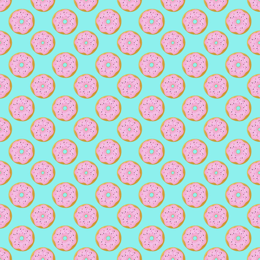 Donut Painting - Pink Donuts by Little Bunny Sunshine