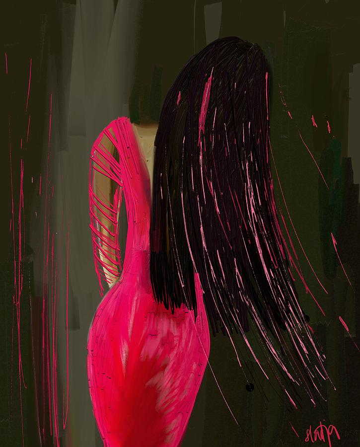 Pink dress Digital Art by Sladjana Lazarevic