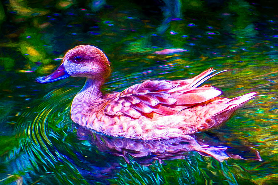 Pink Duck Painting by Liang Li
