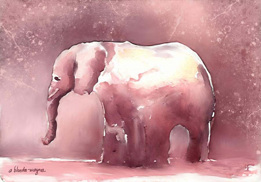 Pink Elephant Digital Art by Arline Wagner